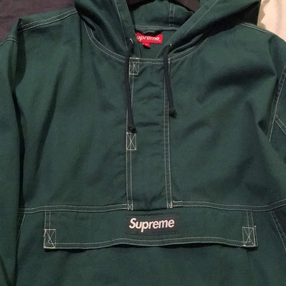 Fw16 Supreme Contrast Stitch Twill Anorak Size XL - Picture 2 of 8